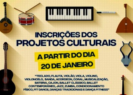 Prefeitura de São Gabriel do Oeste abre inscrições para oficinas culturais do Projeto Cultura Viva